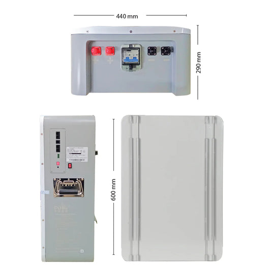 DJDC Dongjin 51.2V 200Ah Lithium-Ion LiFePO4 Wall-Mounted Battery with WiFi & Bluetooth - 10.24kwh - IP32