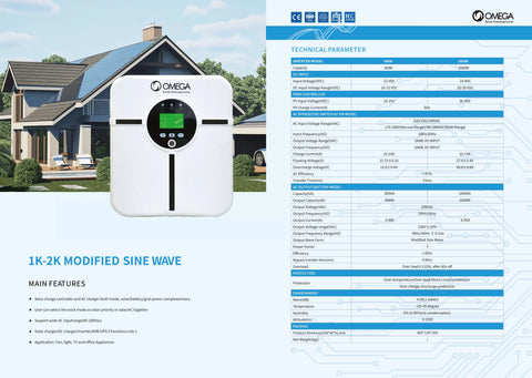 OMEGA LP 2022 - 1~KVA 800 Watt - Home Inverter UPS