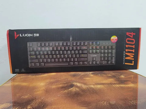 LM1104 Mechanical Wired Keyboard – 104 Keys Pro Gaming Keyboard with Rainbow Lights
