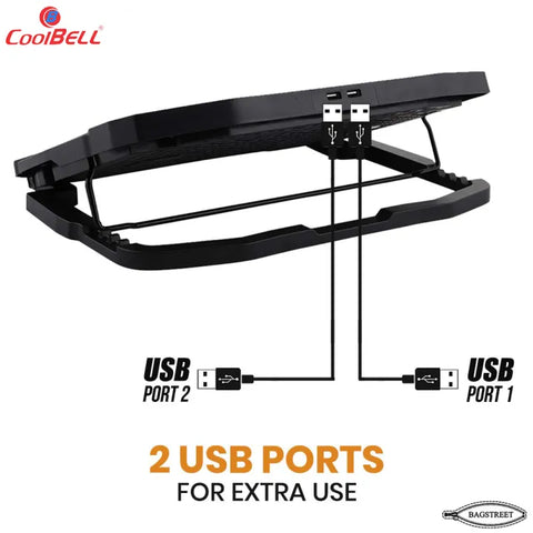 Coolbell 2X Cooling Pad For 13-17 Inch Laptops Gaming Notebook with 2 large RGB Fans