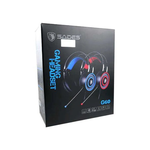 Sades g60 Light Gaming Headset USB Game Headphones Stereo Headband Earphone PC With Mic Soft Noise Reduction PUBG Game - Wired