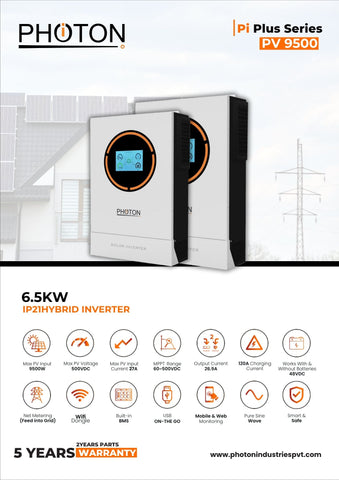 Photon 6.5 KW Single Phase Hybrid Pi Plus Series PV9500
