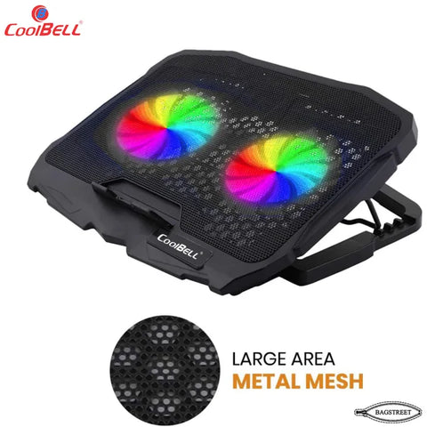 Coolbell 2X Cooling Pad For 13-17 Inch Laptops Gaming Notebook with 2 large RGB Fans