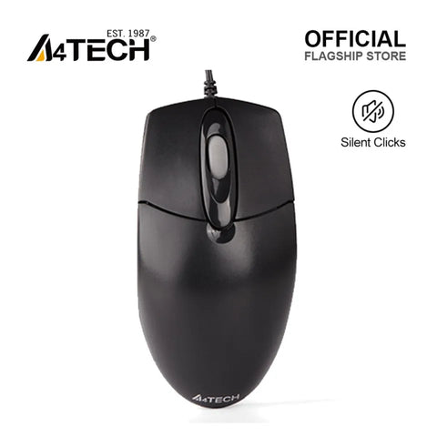 A4Tech OP-720S Optical Mouse - Silent Clicks - 1200 DPI - For PC/Laptop - Black