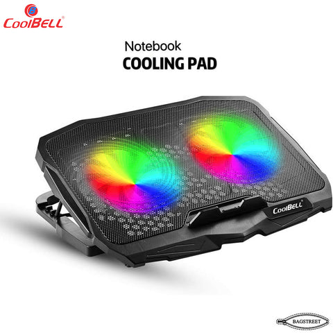 Coolbell 2X Cooling Pad For 13-17 Inch Laptops Gaming Notebook with 2 large RGB Fans