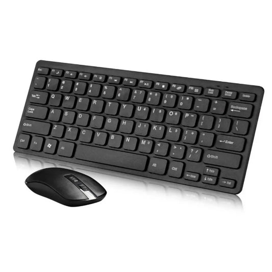 GKM901 Ultra Slim Silent Wireless 2.4GHz Mini Keyboard and Mouse Set with USB Bluetooth Receiver for PC Laptop