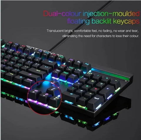 MOTOSPEED CK103 RGB LED Backlit Wired Mechanical Gaming Keyboard