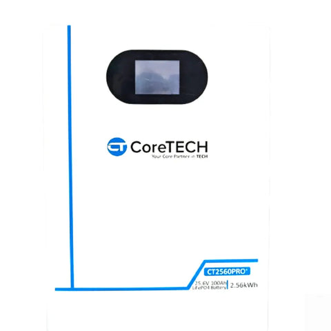 CoreTECH CT2560 PRO 24V (25.6V) 100Ah LiFePO4 Battery – 2.56kWh Deep Cycle Solar Power Solution