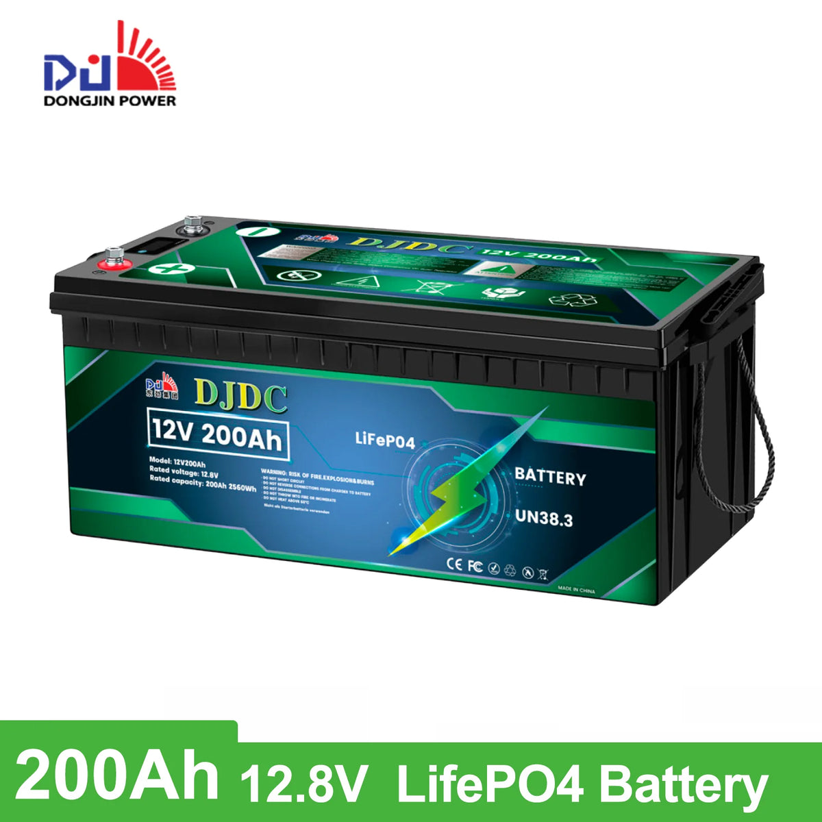 DJDC Dongjin 12V 200Ah Lithium-Ion Phosphate LiFePO4 Deep Cycle battery Without Communication