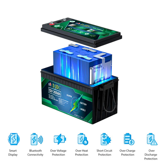 DJDC Dongjin 12V 200Ah Lithium-Ion Phosphate LiFePO4 Deep Cycle battery Without Communication