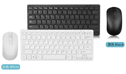 GKM901 Ultra Slim Silent Wireless 2.4GHz Mini Keyboard and Mouse Set with USB Bluetooth Receiver for PC Laptop