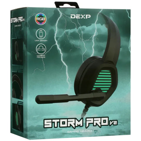 Gaming Headphone DEXP Storm Pro V2 Gaming Headset with RGB, MIC & USB PORT HEADPHONE